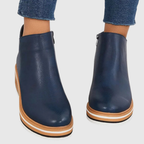 Natasha - Women's Tapered Ankle Boots with Side Zip