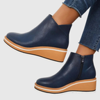Natasha - Women's Tapered Ankle Boots with Side Zip