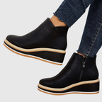 Natasha - Women's Tapered Ankle Boots with Side Zip