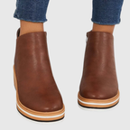 Natasha - Women's Tapered Ankle Boots with Side Zip