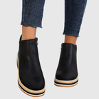 Natasha - Women's Tapered Ankle Boots with Side Zip