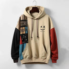 Nathan - Men's Patchwork Hoodie with Adjustable Drawstring
