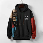 Nathan - Men's Patchwork Hoodie with Adjustable Drawstring