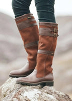 Nevaeh - Women's Buckle-Strap Knee-High Boots