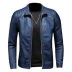 Nikolai - Men's Stand Collar Leather Zip-Up Jacket