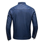 Nikolai - Men's Stand Collar Leather Zip-Up Jacket