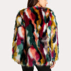 Ophelia - Women's Patchwork Faux Fur Jacket