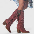 Ophelia - Women's Suede Knee-High Cowboy Boot