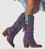 Ophelia - Women's Suede Knee-High Cowboy Boot