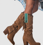 Ophelia - Women's Suede Knee-High Cowboy Boot