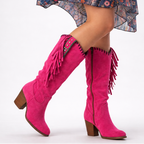 Ophelia - Women's Suede Knee-High Cowboy Boot