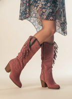 Ophelia - Women's Suede Knee-High Cowboy Boot