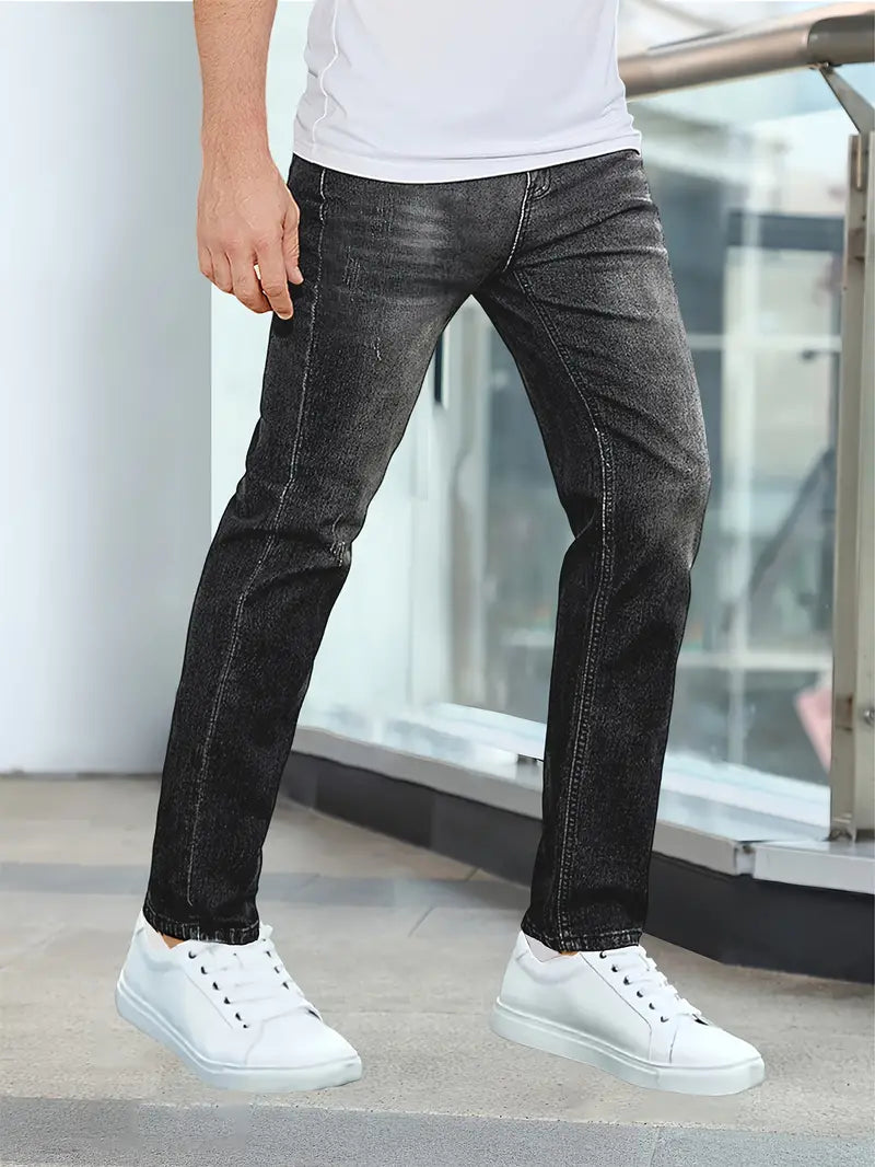 Orrin - Men's Tapered Denim Jeans with Subtle Fading