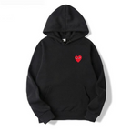 Petra - Women's Heart-Patch Hoodie with Drawstring and Kangaroo Pocket