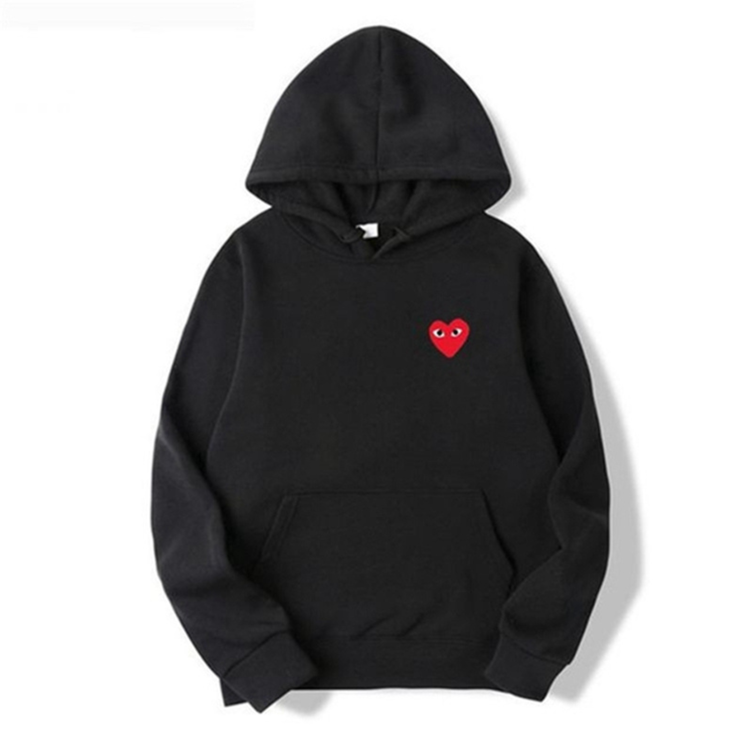 Petra - Women's Heart-Patch Hoodie with Drawstring and Kangaroo Pocket