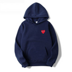 Petra - Women's Heart-Patch Hoodie with Drawstring and Kangaroo Pocket