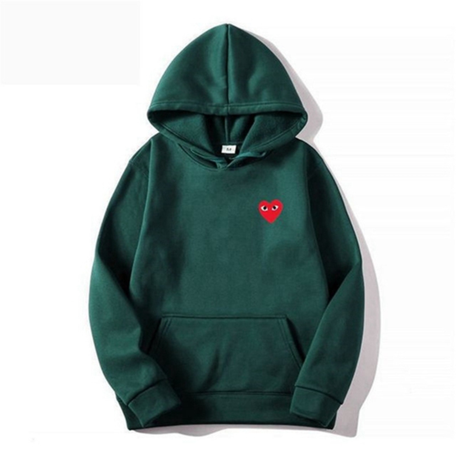 Petra - Women's Heart-Patch Hoodie with Drawstring and Kangaroo Pocket