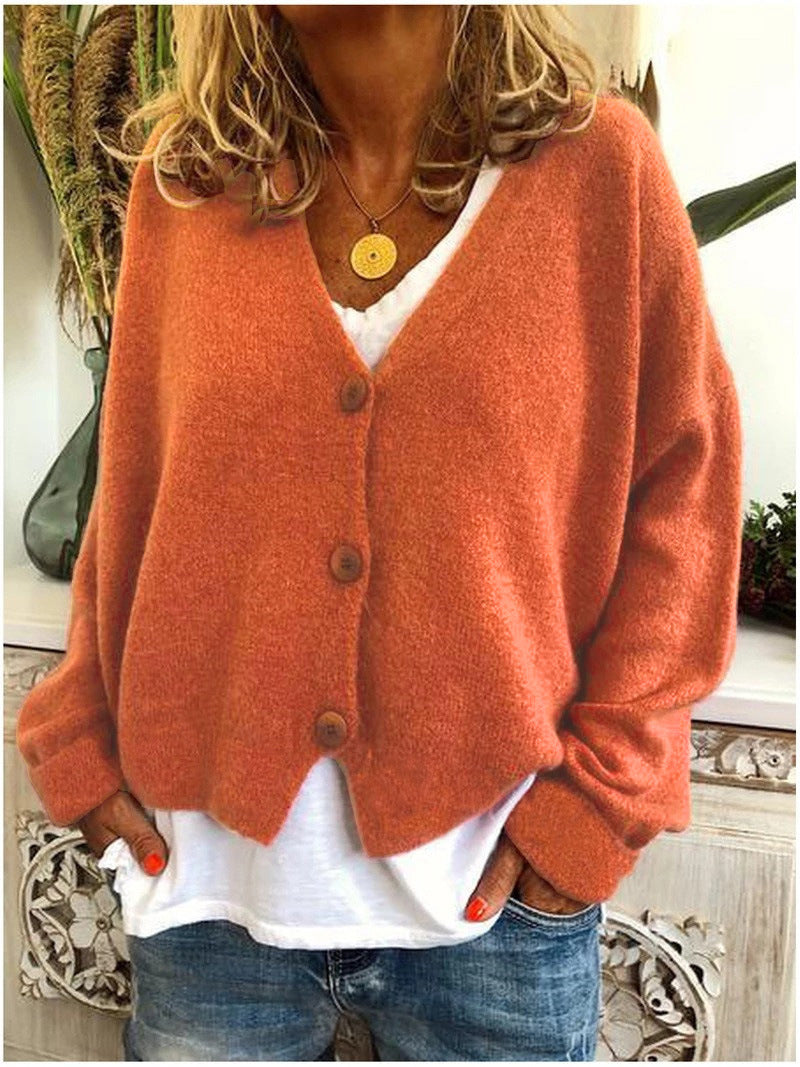 Phoebe - Women's Button-Front Cardigan with Relaxed Silhouette