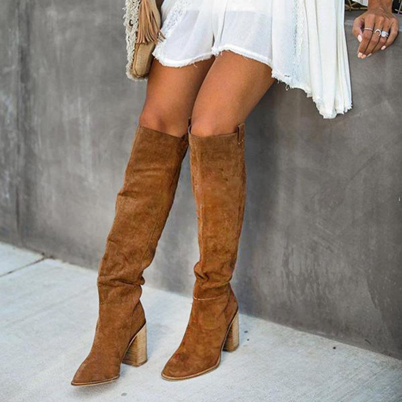 Piper - Women's Knee-High Block Heel Boots