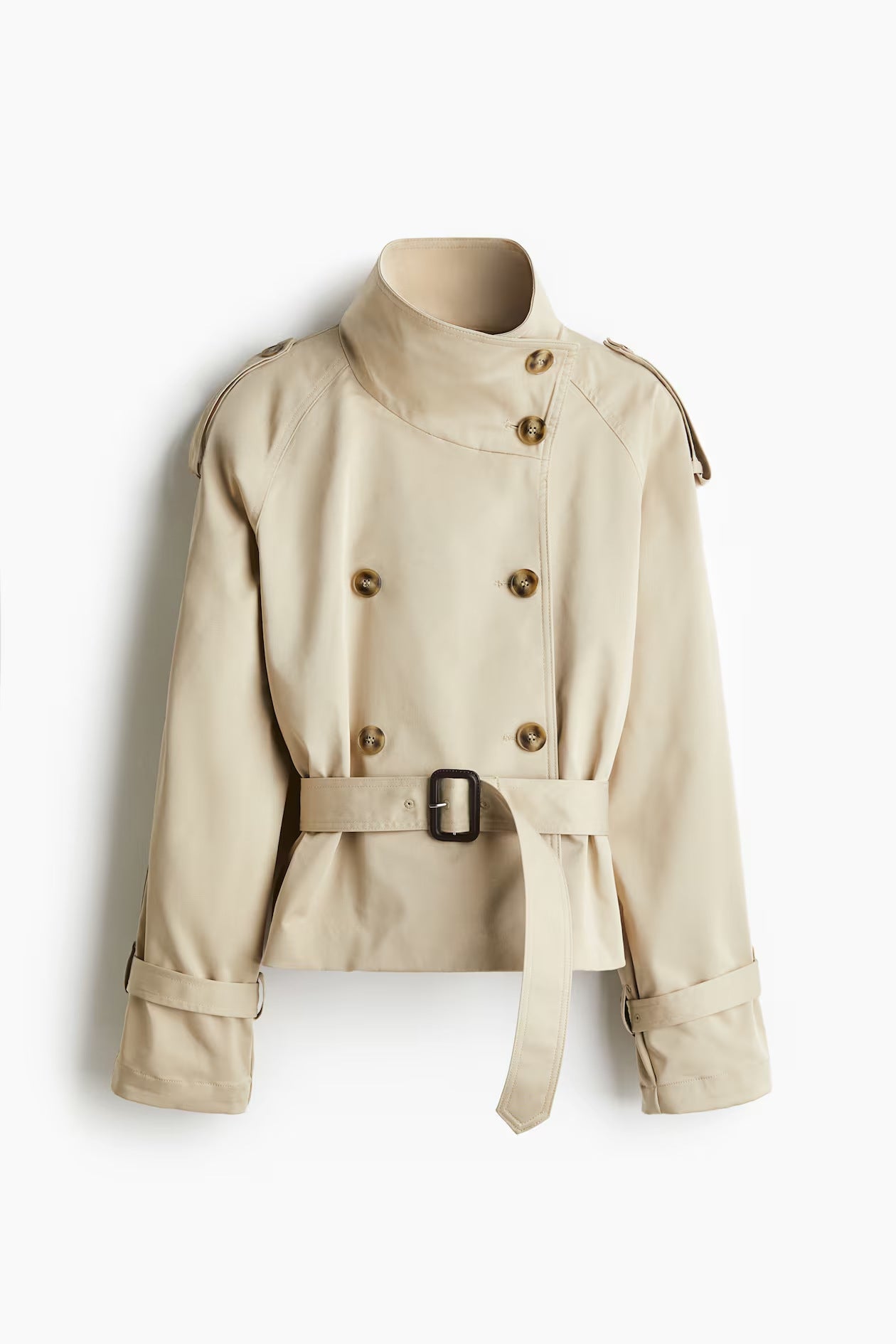 Portia - Women's Double-Breasted Trench Coat with Buckle Belt