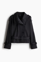 Portia - Women's Double-Breasted Trench Coat with Buckle Belt