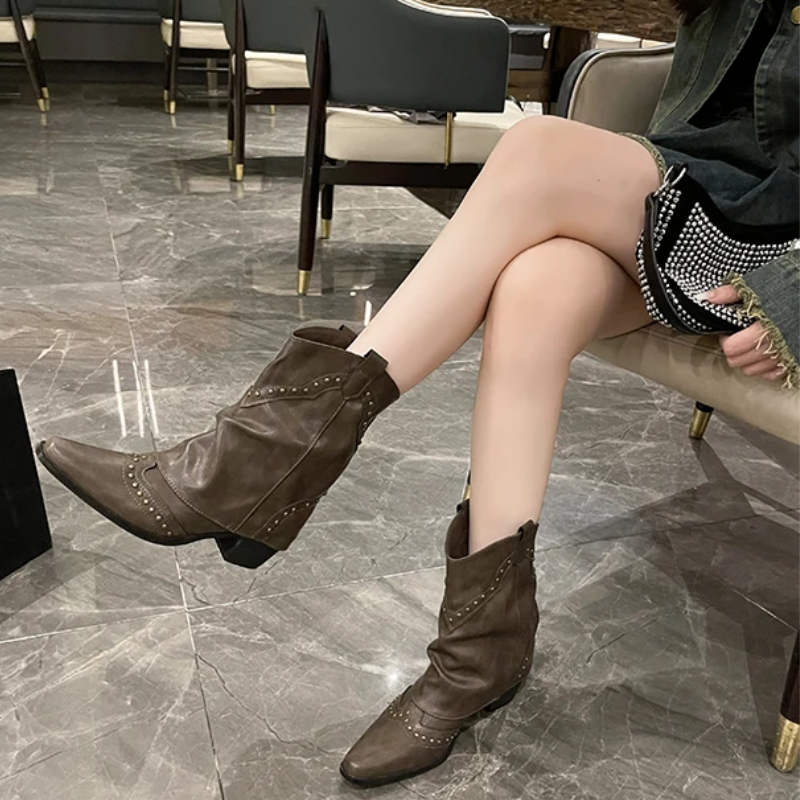 Priscilla - Women's Studded Western Boots