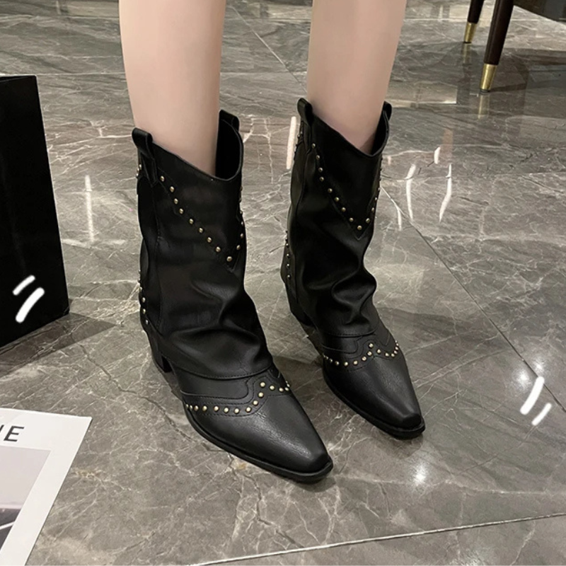Priscilla - Women's Studded Western Boots