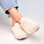 Priya - Women's Shearling Clog Slippers with Buckle Detail