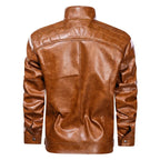 Quade - Men's Leather Jacket with Front Chest Pockets