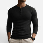 Quincy - Men's Ribbed Henley Long-Sleeve Shirt