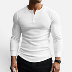 Quincy - Men's Ribbed Henley Long-Sleeve Shirt