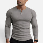 Quincy - Men's Ribbed Henley Long-Sleeve Shirt