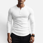 Quincy - Men's Ribbed Henley Long-Sleeve Shirt