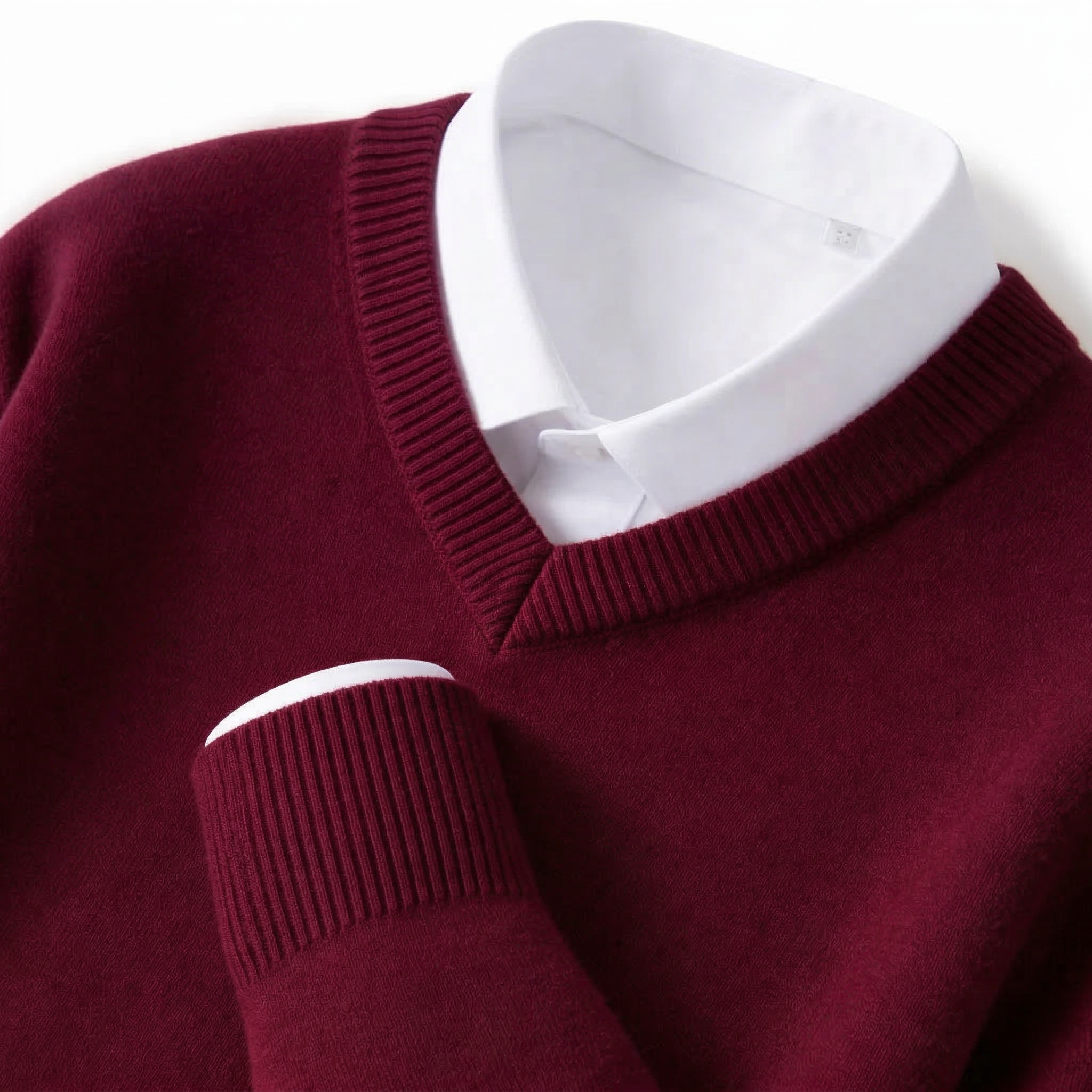 Quinlan - Men's Ribbed Wool-Blend V-Neck Sweater