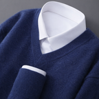 Quinlan - Men's Ribbed Wool-Blend V-Neck Sweater