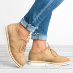 Quinley - Women's Perforated Lace-Up Oxfords with Cutout Sides