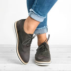 Quinley - Women's Perforated Lace-Up Oxfords with Cutout Sides