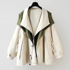 Quinley - Women's Reversible Oversized Trench Coat with Notch Collar