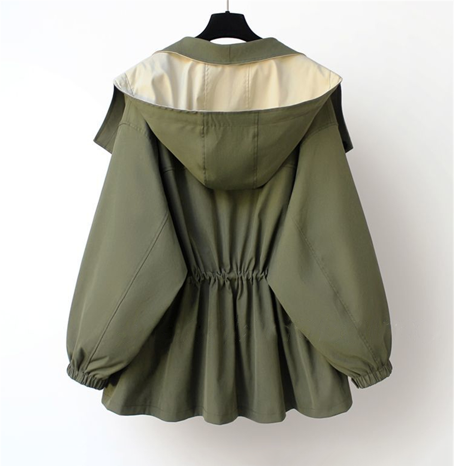 Quinley - Women's Reversible Oversized Trench Coat with Notch Collar