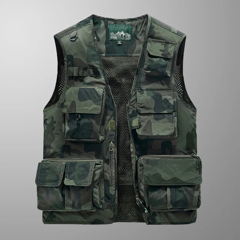 Quinton - Men's Camouflage Utility Vest with Multi-Pocket Storage