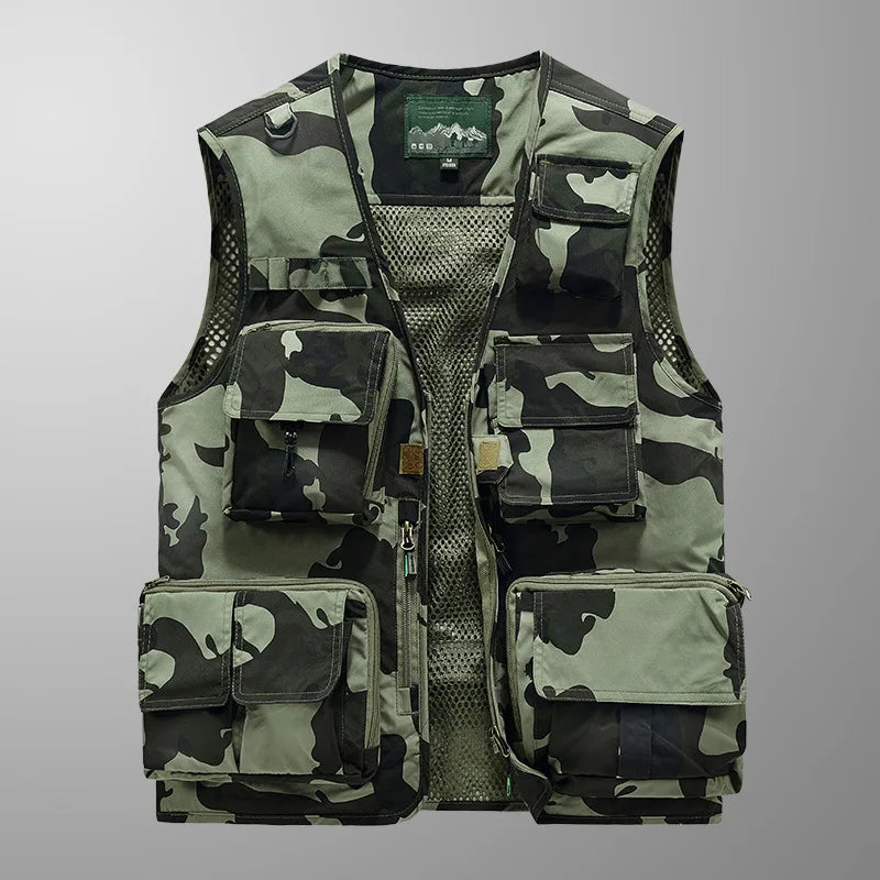 Quinton - Men's Camouflage Utility Vest with Multi-Pocket Storage