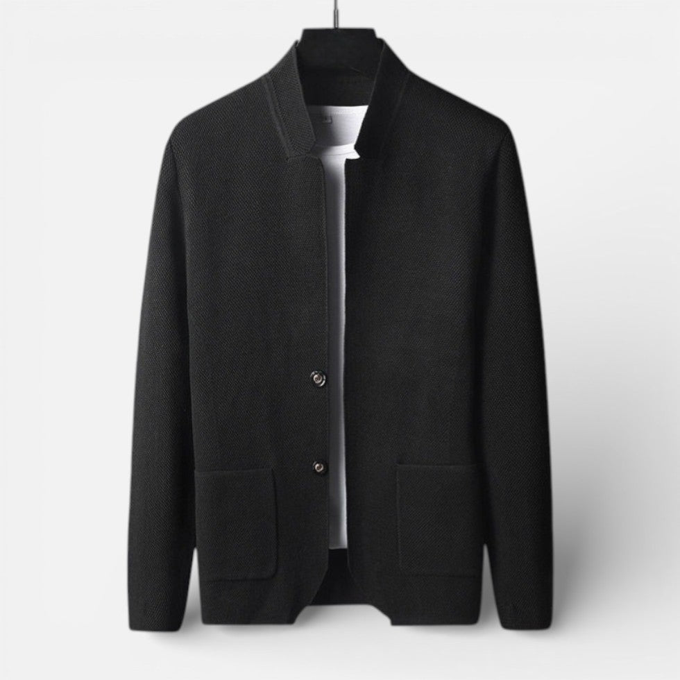 Reuben - Men's Button-Front Cardigan with Textured Knit