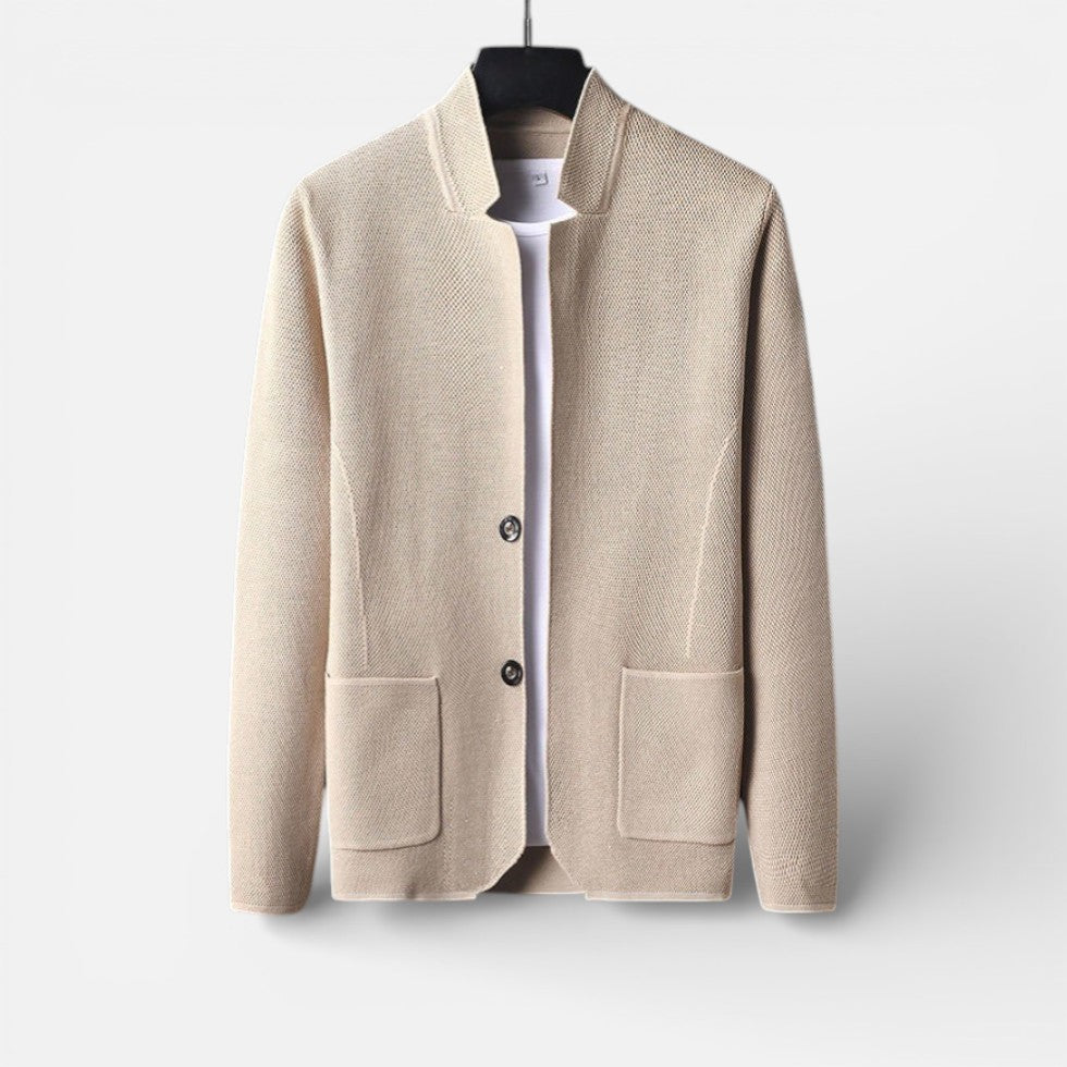 Reuben - Men's Button-Front Cardigan with Textured Knit