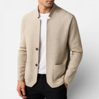 Reuben - Men's Button-Front Cardigan with Textured Knit