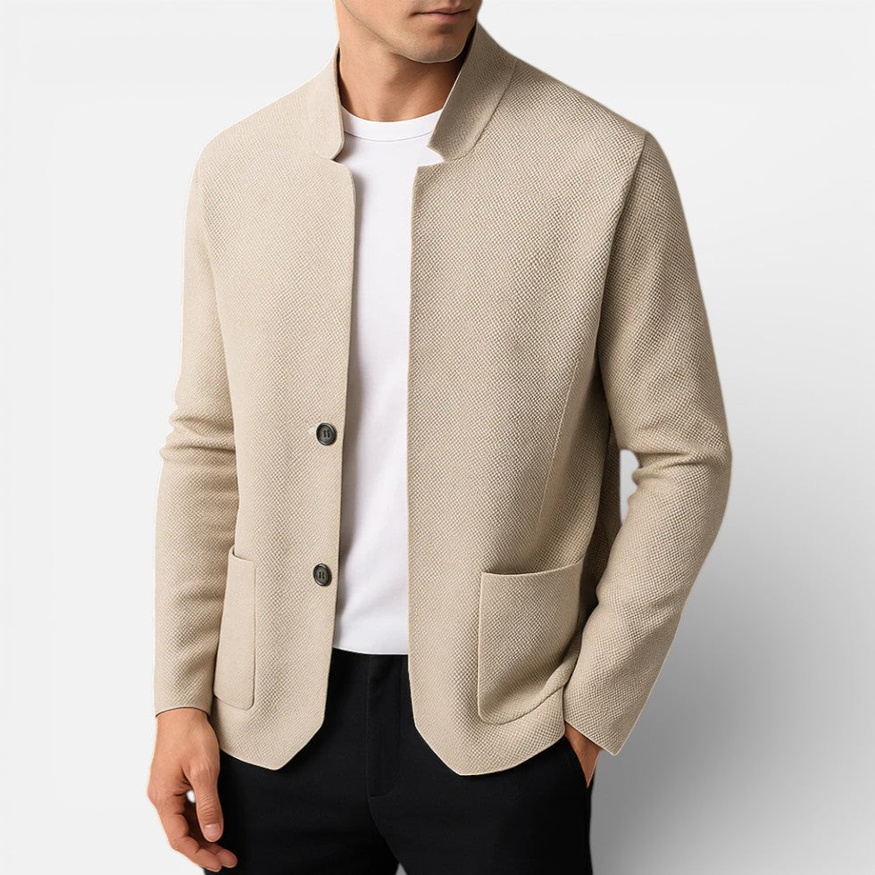 Reuben - Men's Button-Front Cardigan with Textured Knit