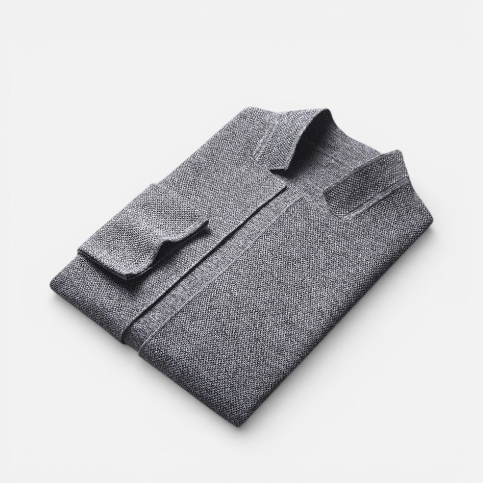 Reuben - Men's Button-Front Cardigan with Textured Knit