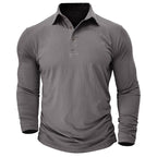 River - Men's Tapered Long-Sleeve Polo with Buttoned Collar