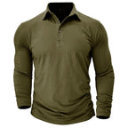 River - Men's Tapered Long-Sleeve Polo with Buttoned Collar