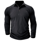 River - Men's Tapered Long-Sleeve Polo with Buttoned Collar