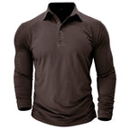 River - Men's Tapered Long-Sleeve Polo with Buttoned Collar